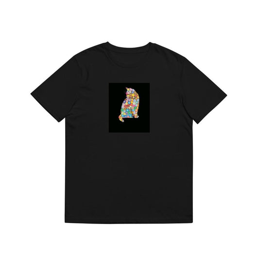 Cat Shape Made of Flowers T-Shirts